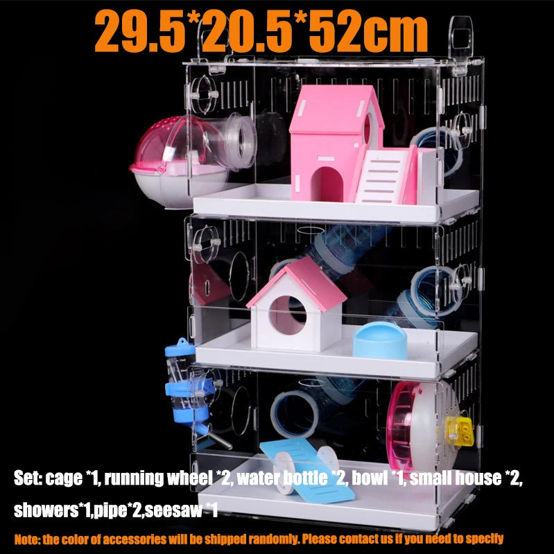 Drawer Type Acrylic Hamster Cage