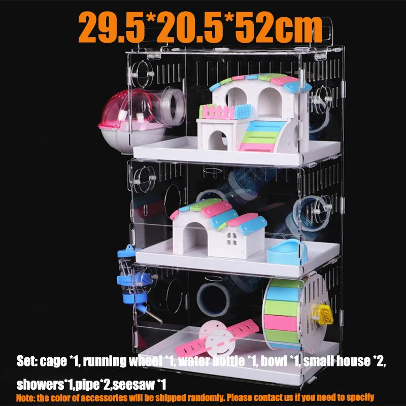 Drawer Type Acrylic Hamster Cage