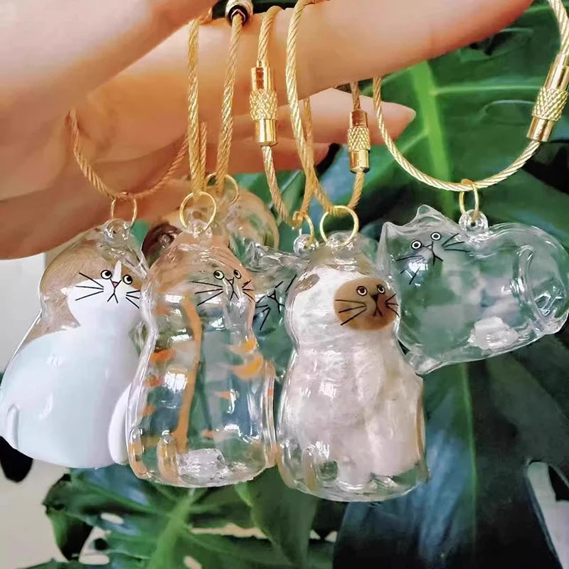 Cat Hair Storage Keychain Bottle