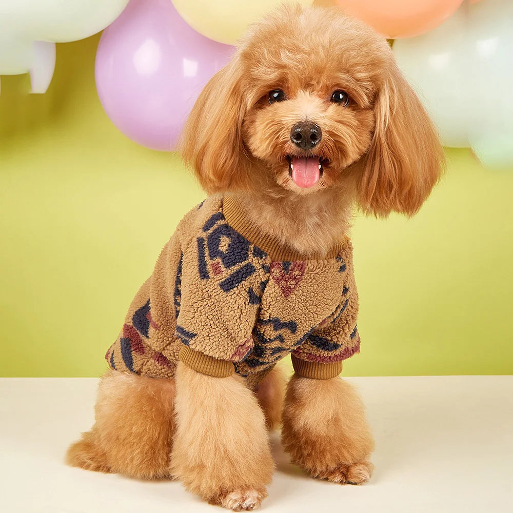 Totems Print Puppy Dog Sweater