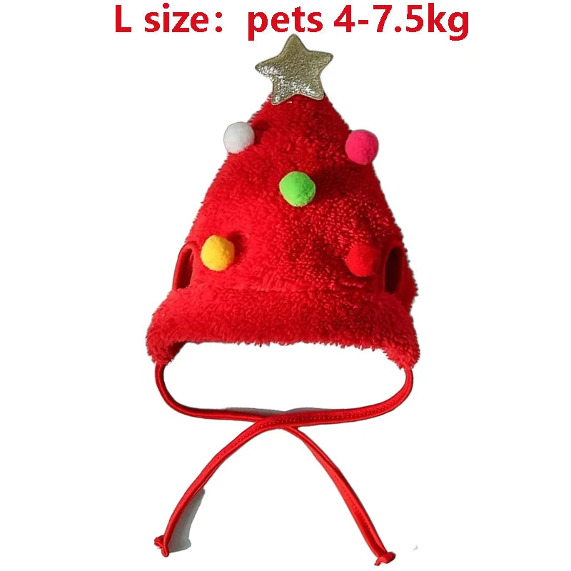 Christmas Puppy Dog Cat Costume Hat