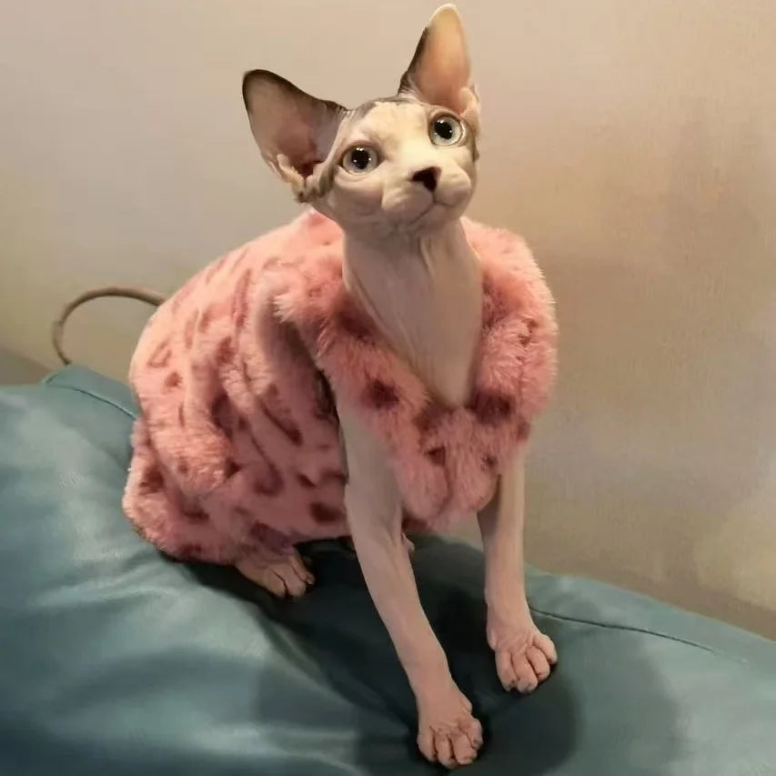 Sphynx Cat Clothing Warm Fleece 4-legged thick Coat