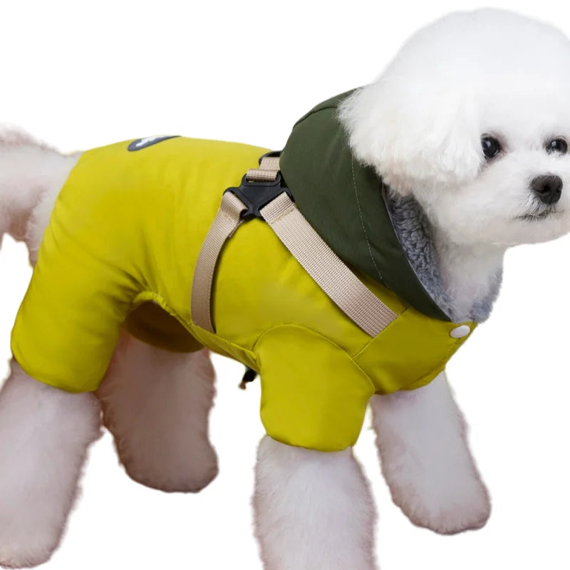 Pet Dog Jumpsuit Jacket With Harness