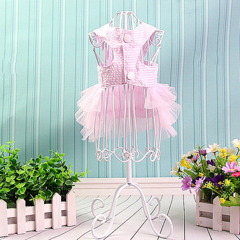 Spring Summer Stripe Sphynx Cat Bow Skirt