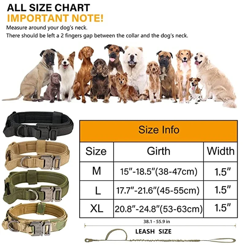 Durable Tactical Dog Collar Leash