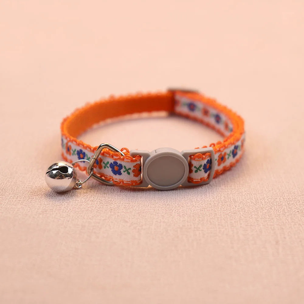 Hand Knitting Flower Collar With Bell