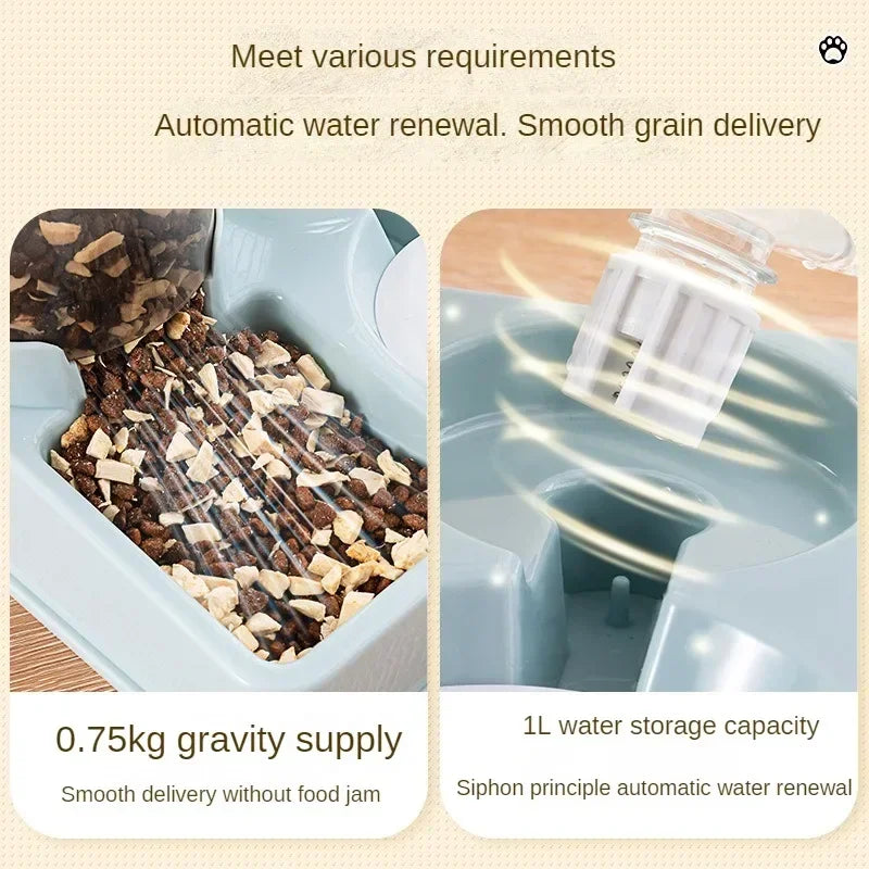 Automatic Cat Feeder Water Dispenser Set,