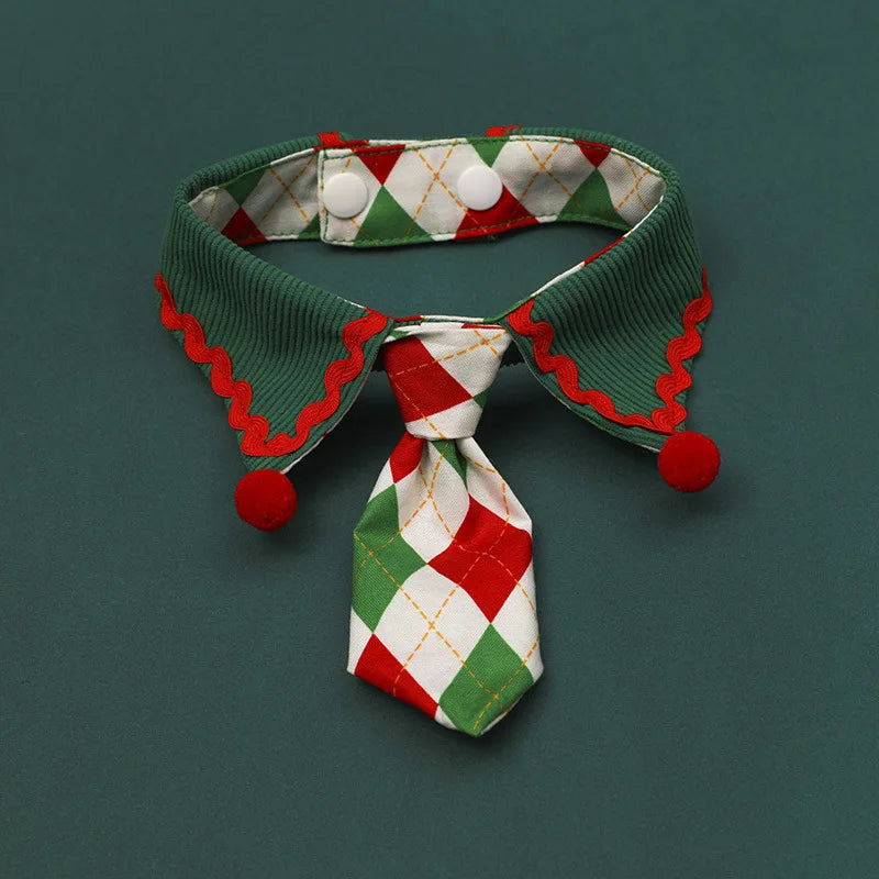 Pet Christmas Collar Tie Bib