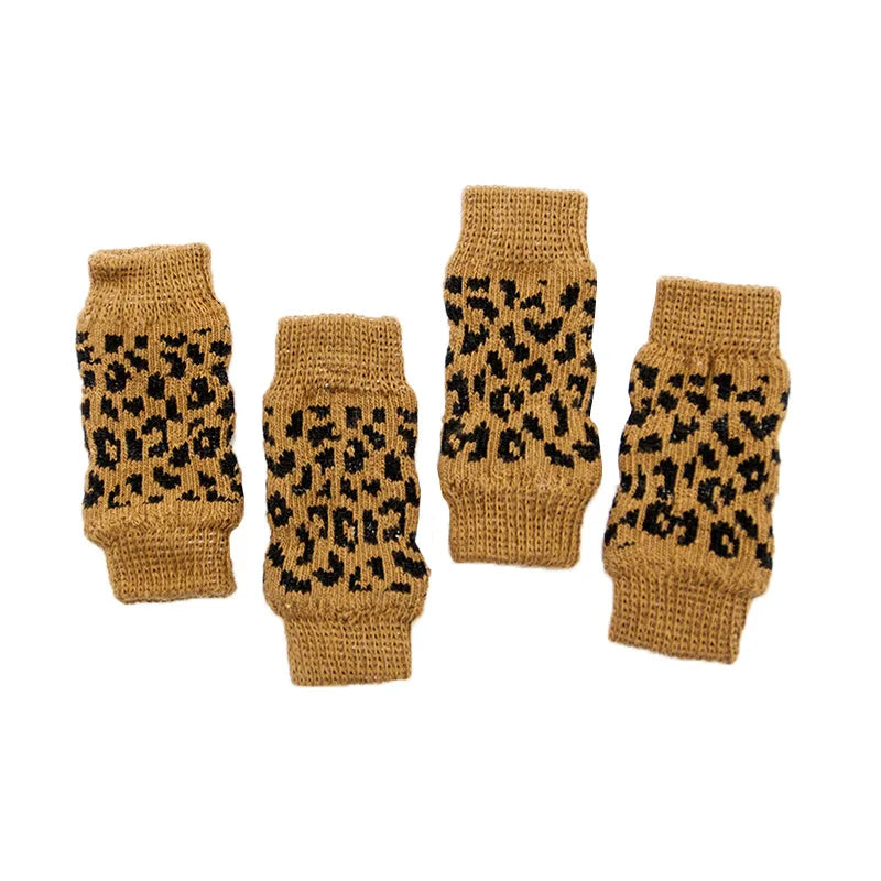 4Pc/Set Pet Dog Cat Winter Knitted Leg Warmers