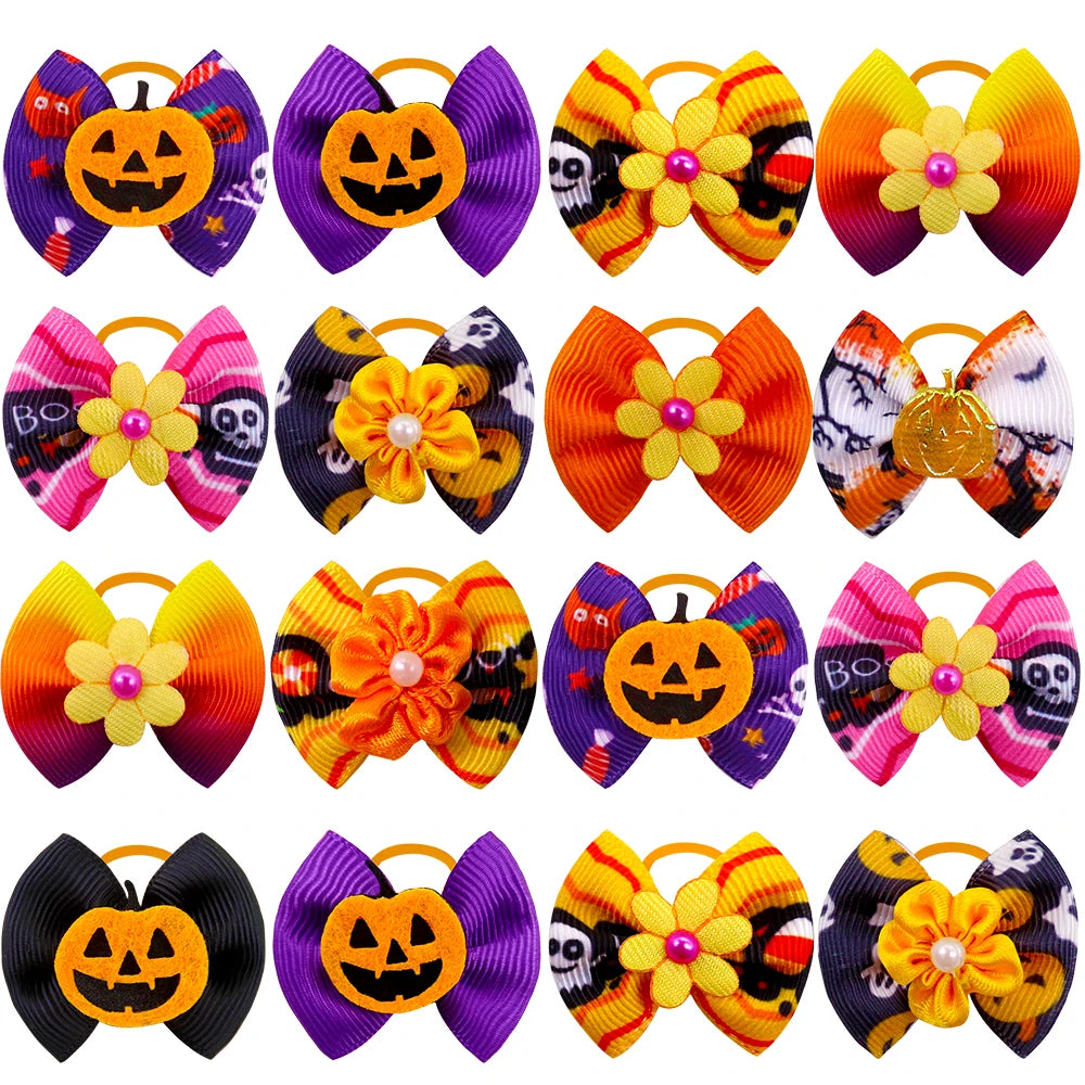 10/20/30PCS Halloween Pet Dog Bows