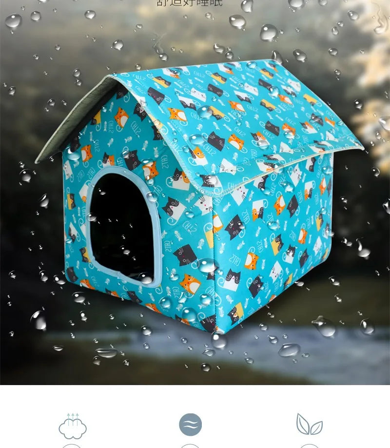 Water-resistant Foldable and Detachable Pet House