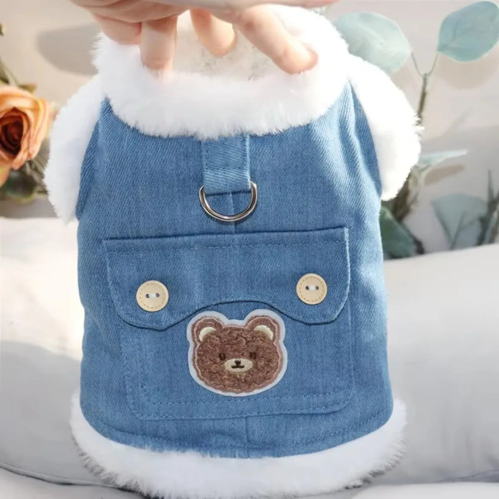 Soft Bear Pattern Dog Clothes