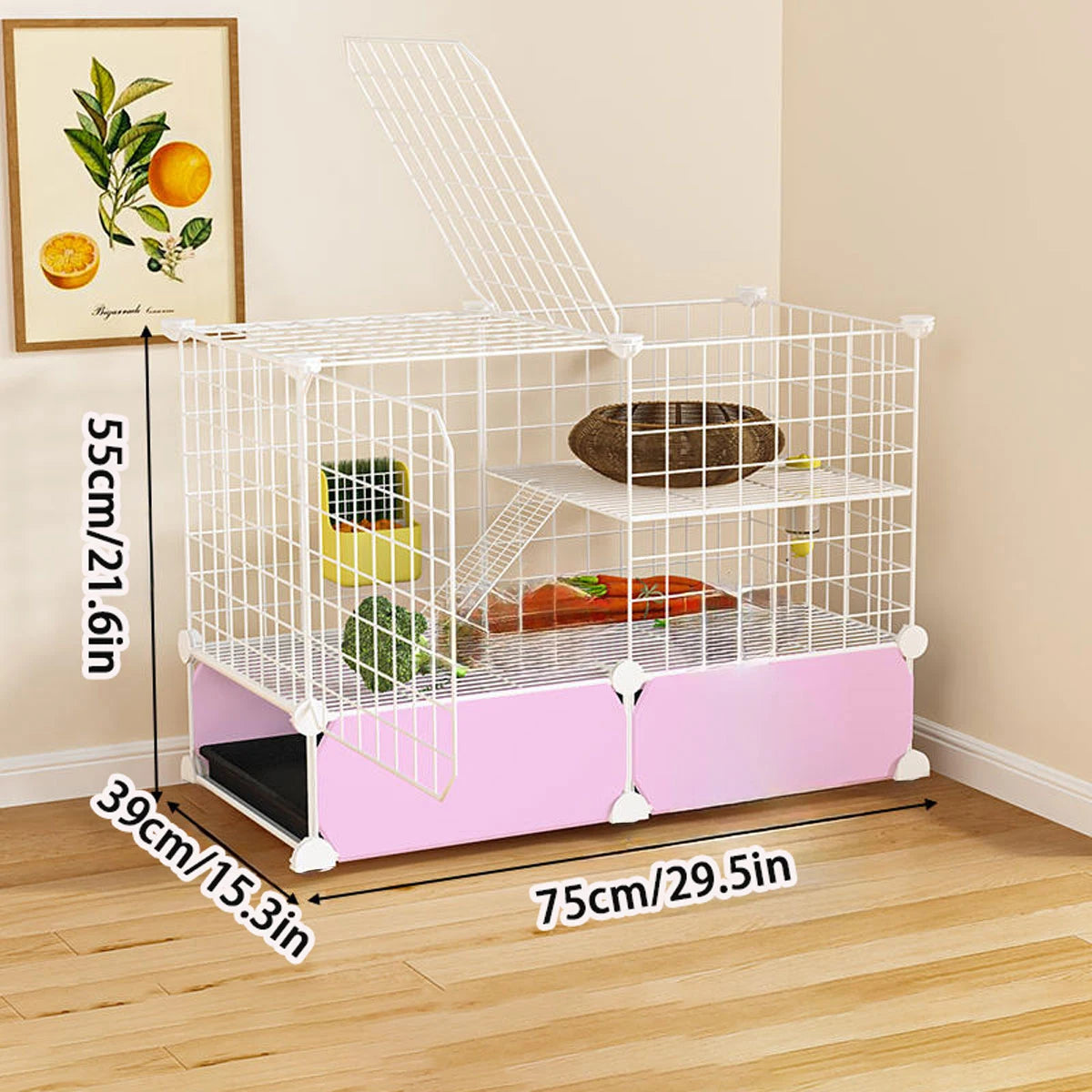 Anti-spray urine rabbit cage