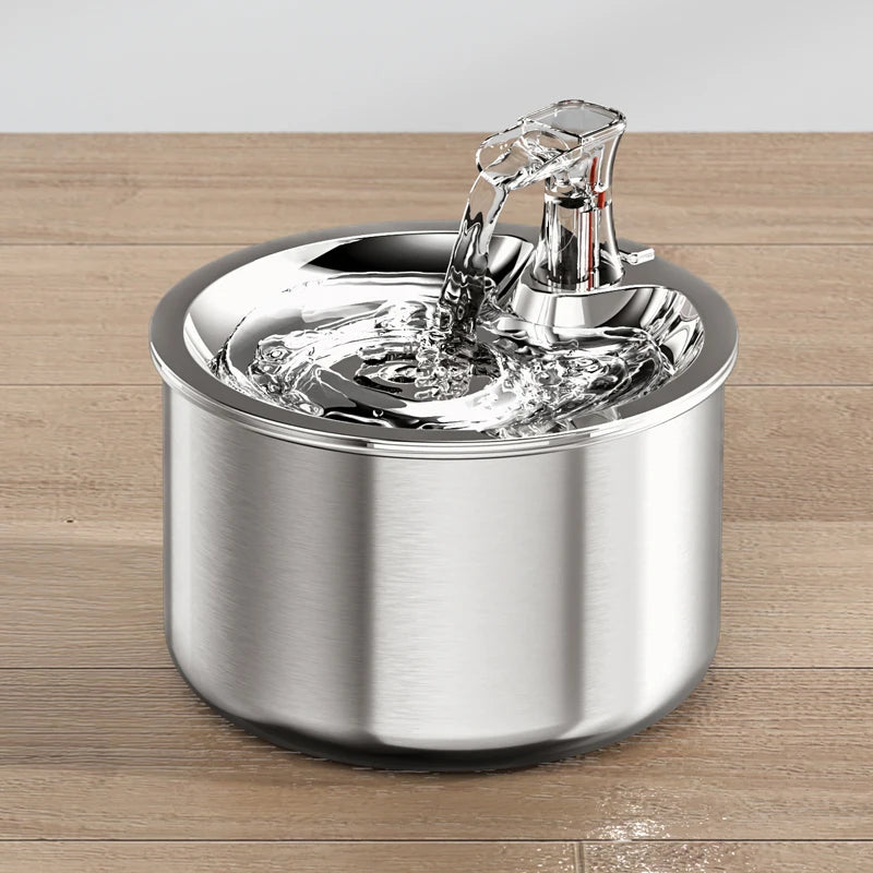 2L fully stainless steel pet water dispenser with optional sensor and heater