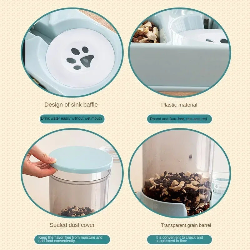 Automatic Cat Feeder Water Dispenser Set,