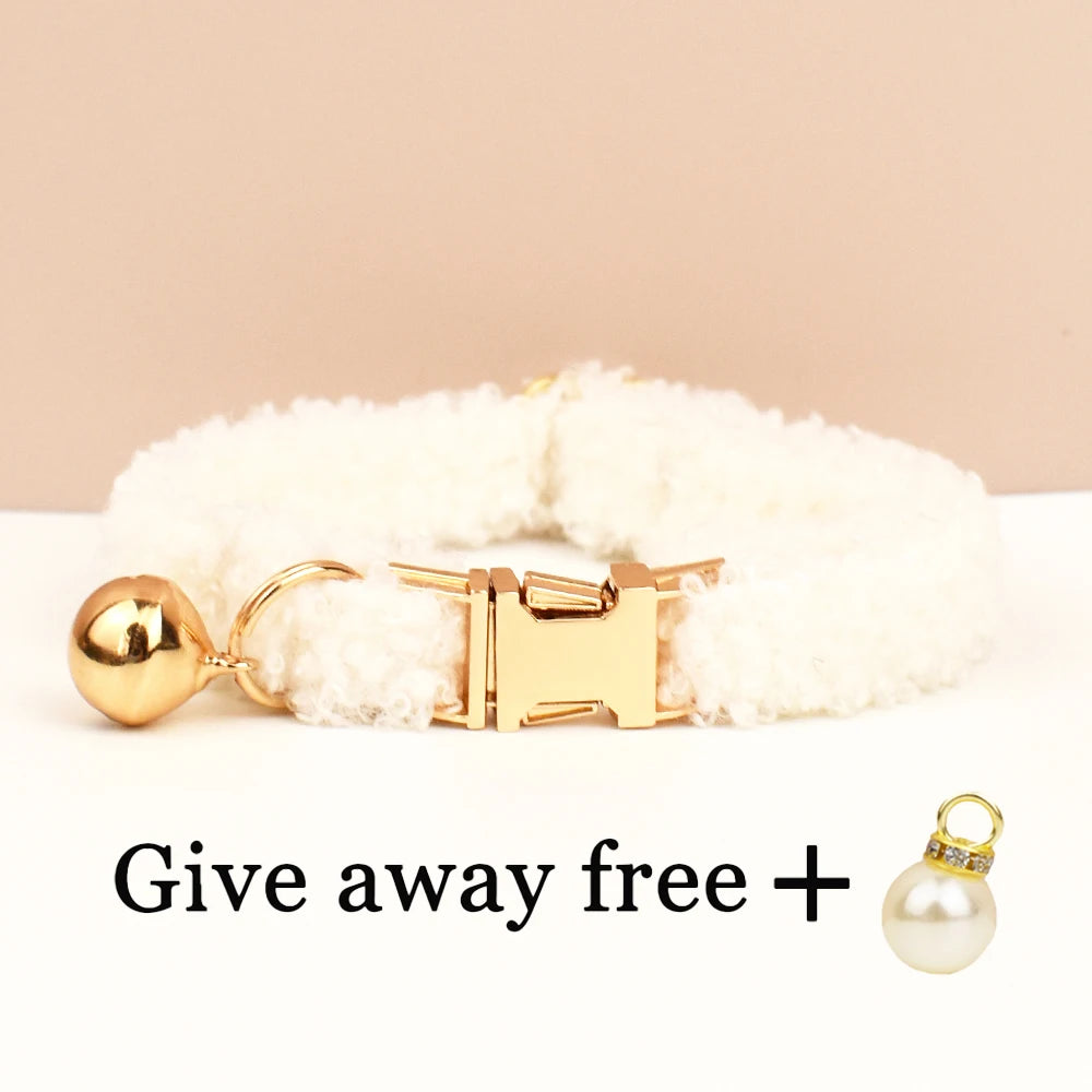 Teddy fur cat collar