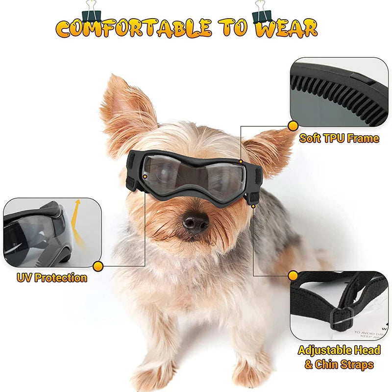 Dog Sunglasses Soft Adjustable UV Protection Pet Goggles