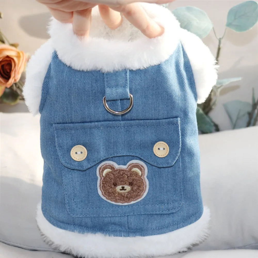 Soft Bear Pattern Dog Clothes