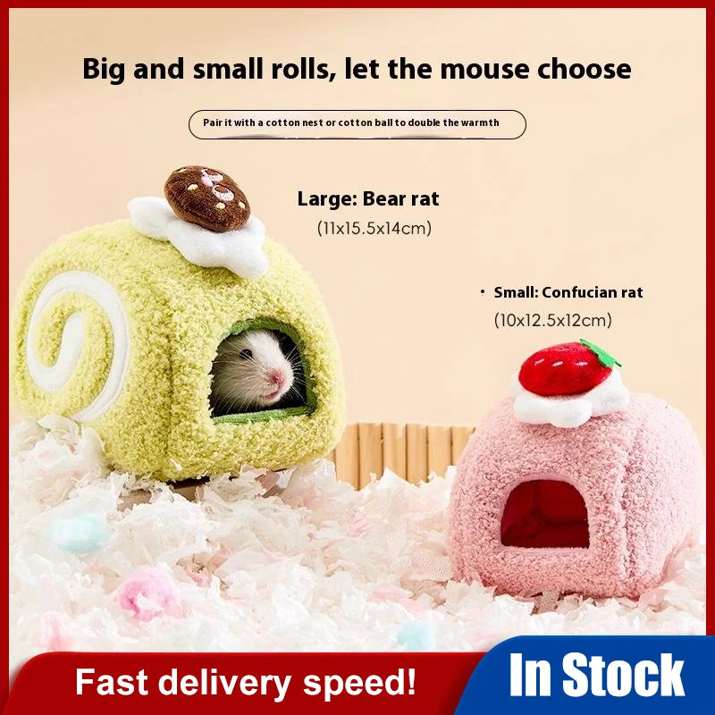 Cute Desserts Cake Plush Hamster House