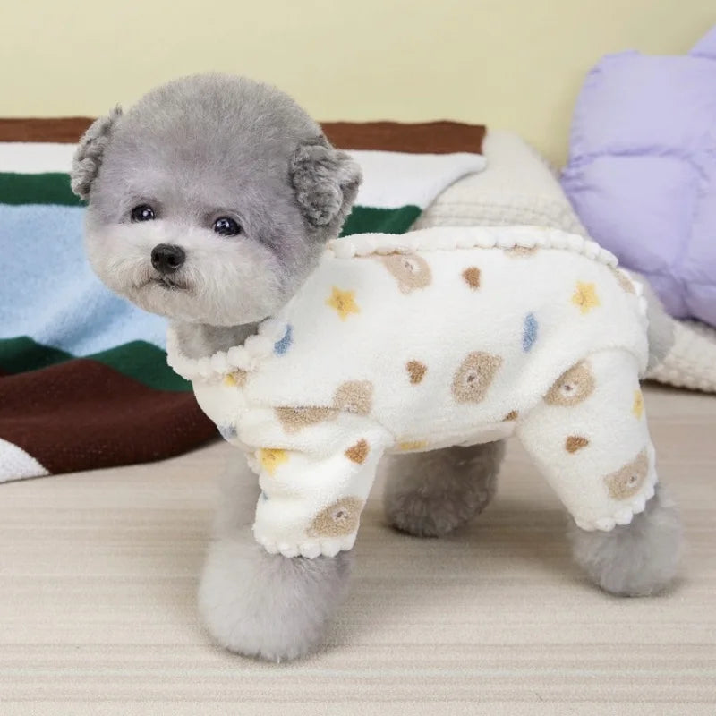 Bear Print Dog Jumpsuits