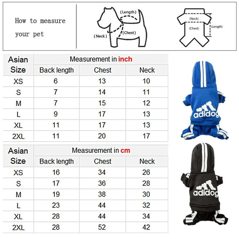 Adidog Clothes Dog Jumpsuit
