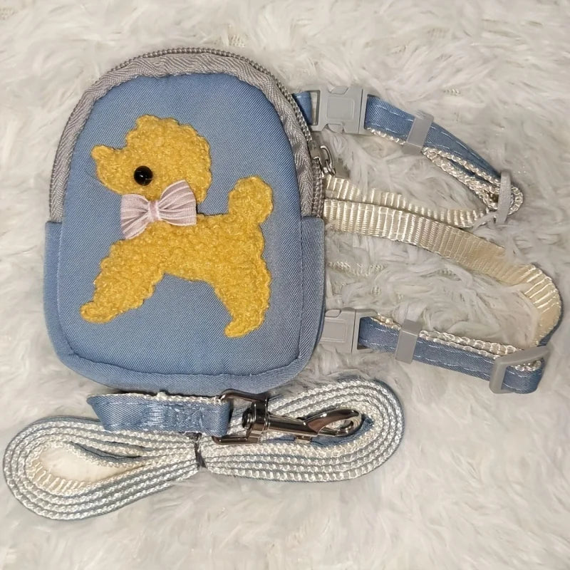 Soft Pet Vest with Backpack and Leash