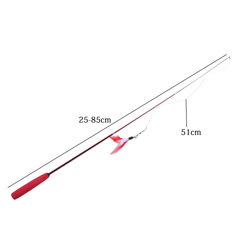 Cat Teaser Wands Three-section Telescopic Wand