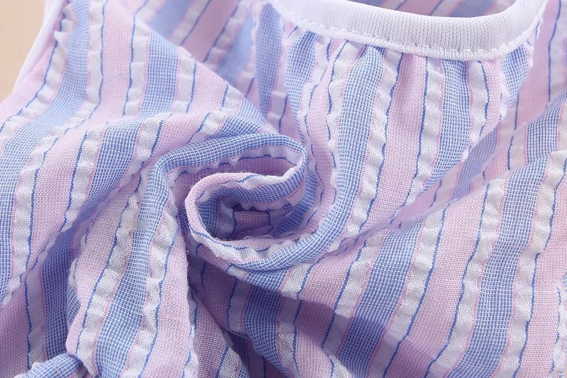 Spring Summer Stripe Sphynx Cat Bow Skirt