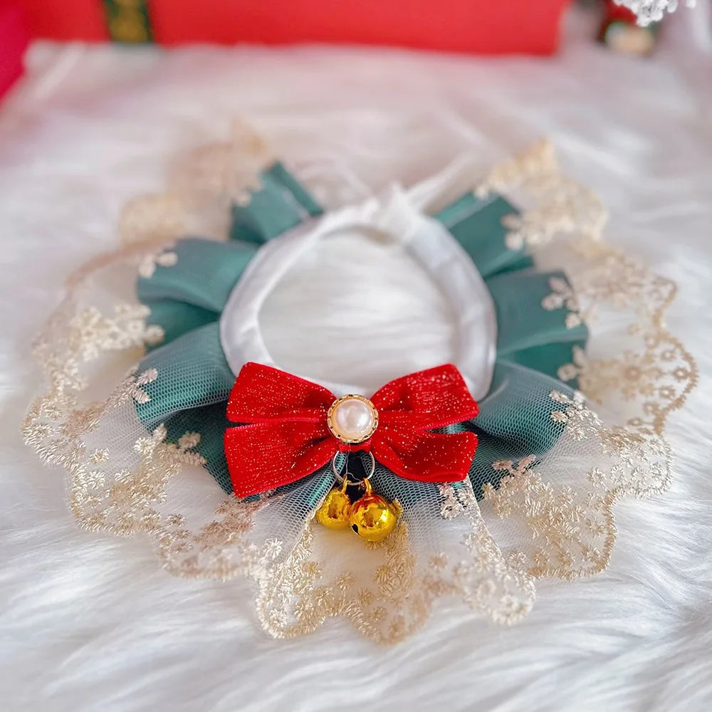 Organza Lace Bowknot Cat Collar