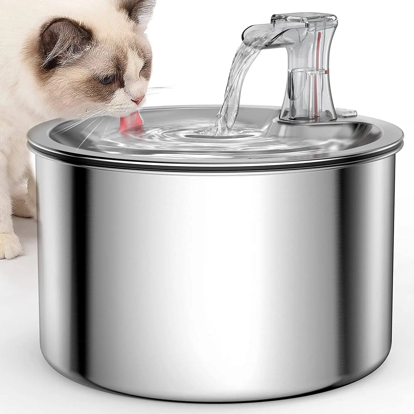 2L fully stainless steel pet water dispenser with optional sensor and heater