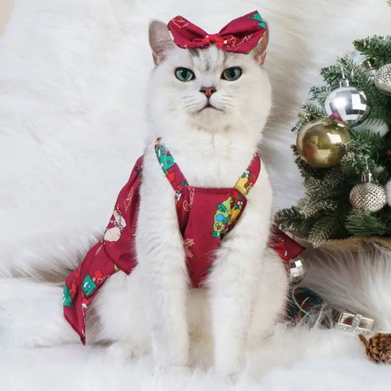 Pet Cat Dress Clothes Christmas