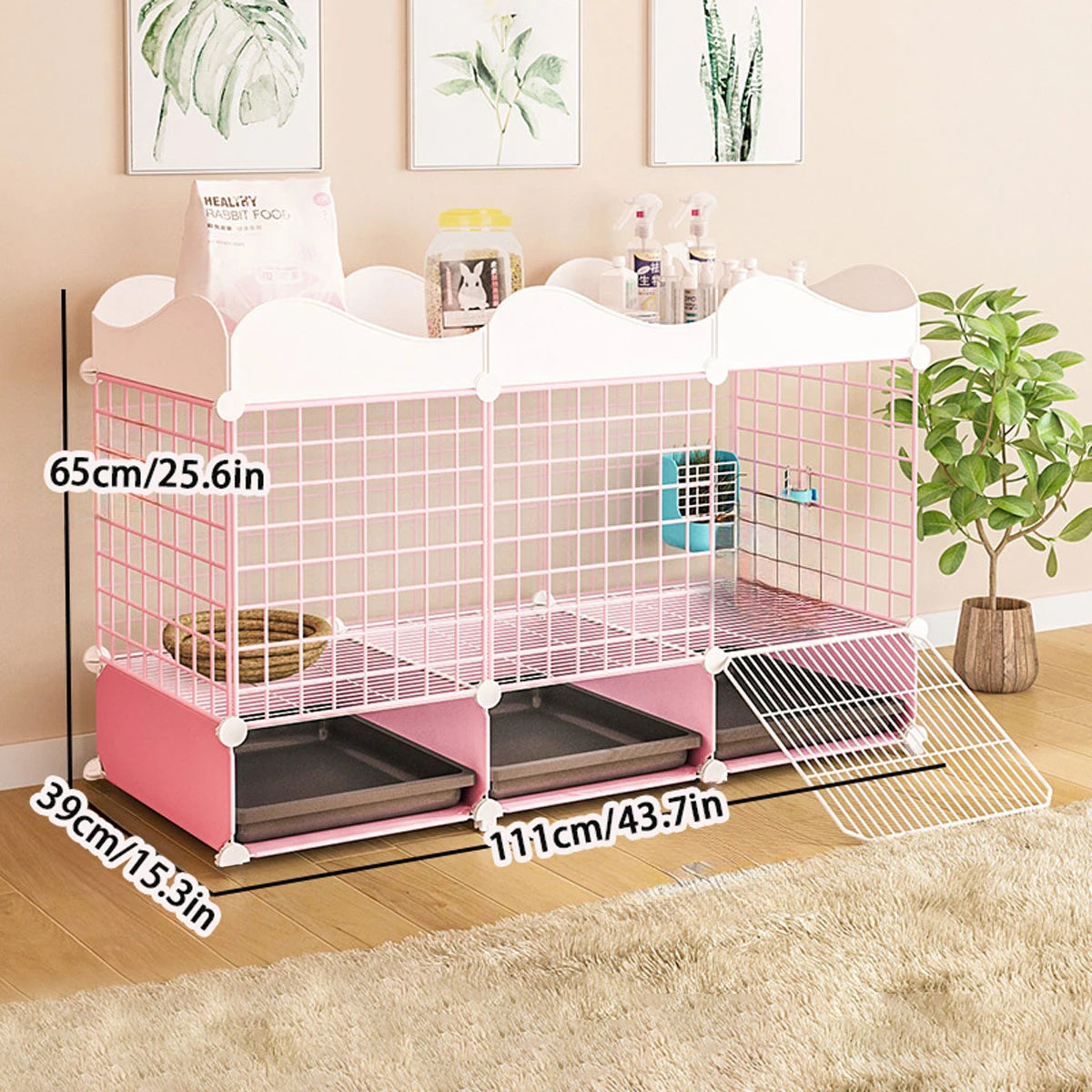 Anti-spray urine rabbit cage