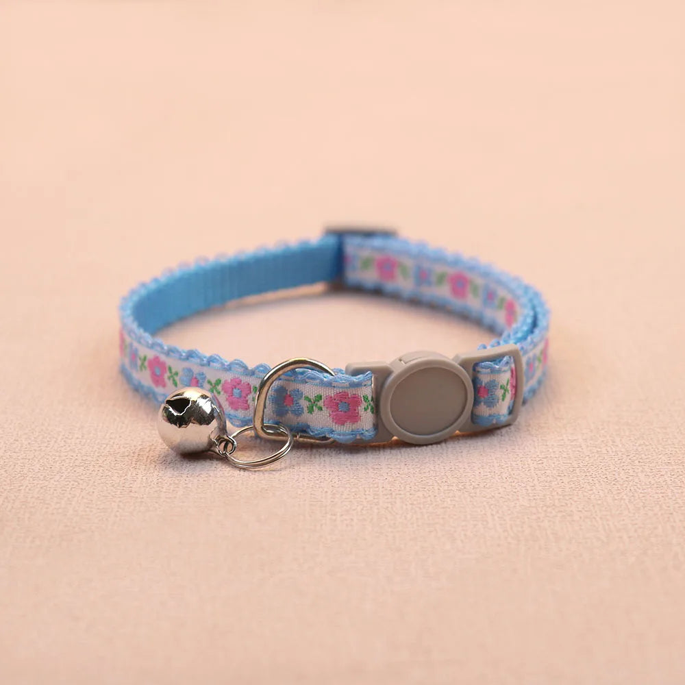 Hand Knitting Flower Collar With Bell