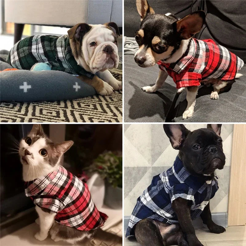 Dog Shirts British Style Plaid