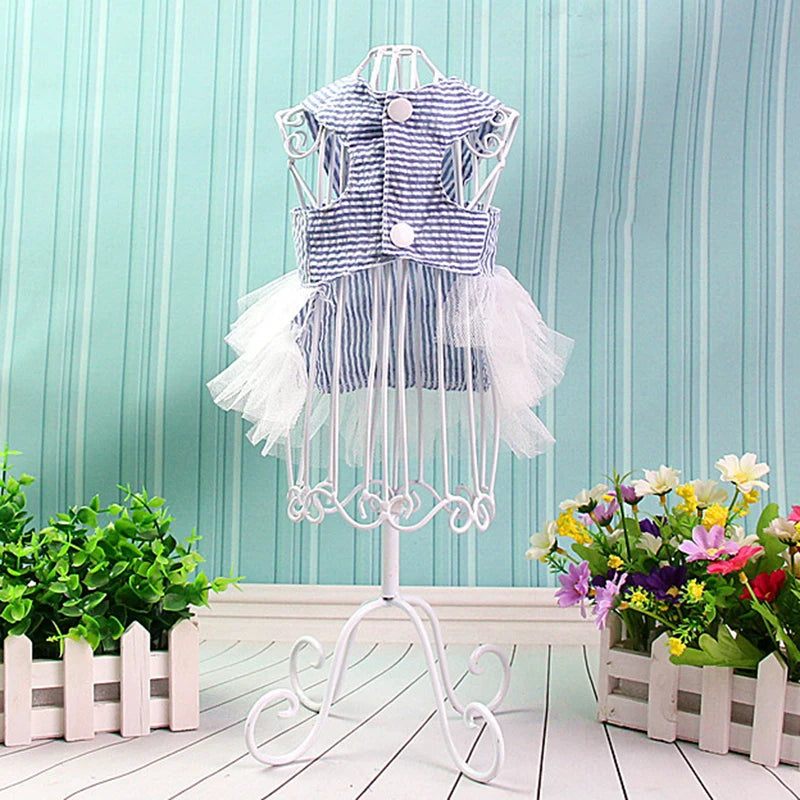 Spring Summer Stripe Sphynx Cat Bow Skirt