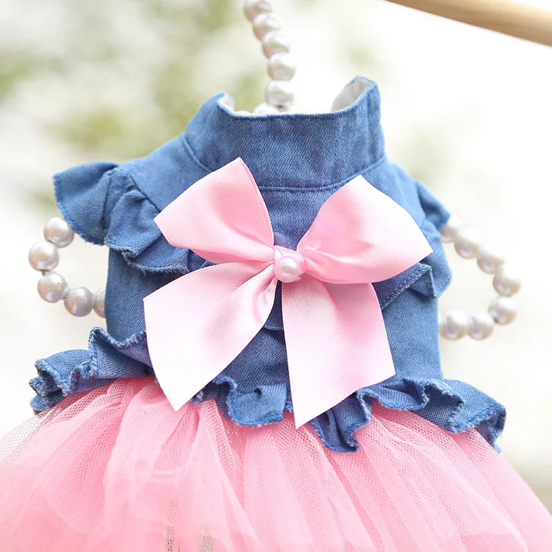 Denim Sphynx Cat Princess Dress