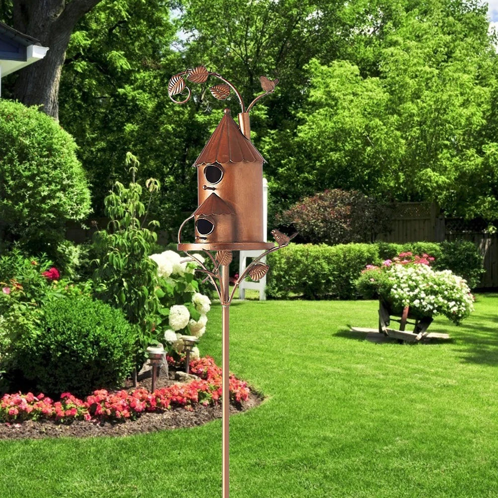 Metal Art Cottage Bird House