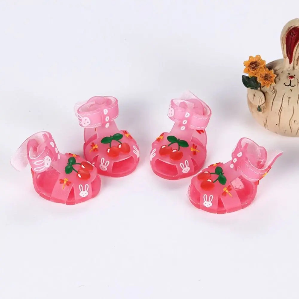 4Pcs/Set Cartoon Dog Summer Jelly Sandals
