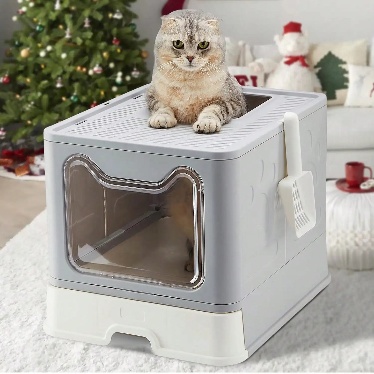 Foldable Litter Box: Drawer Scooper