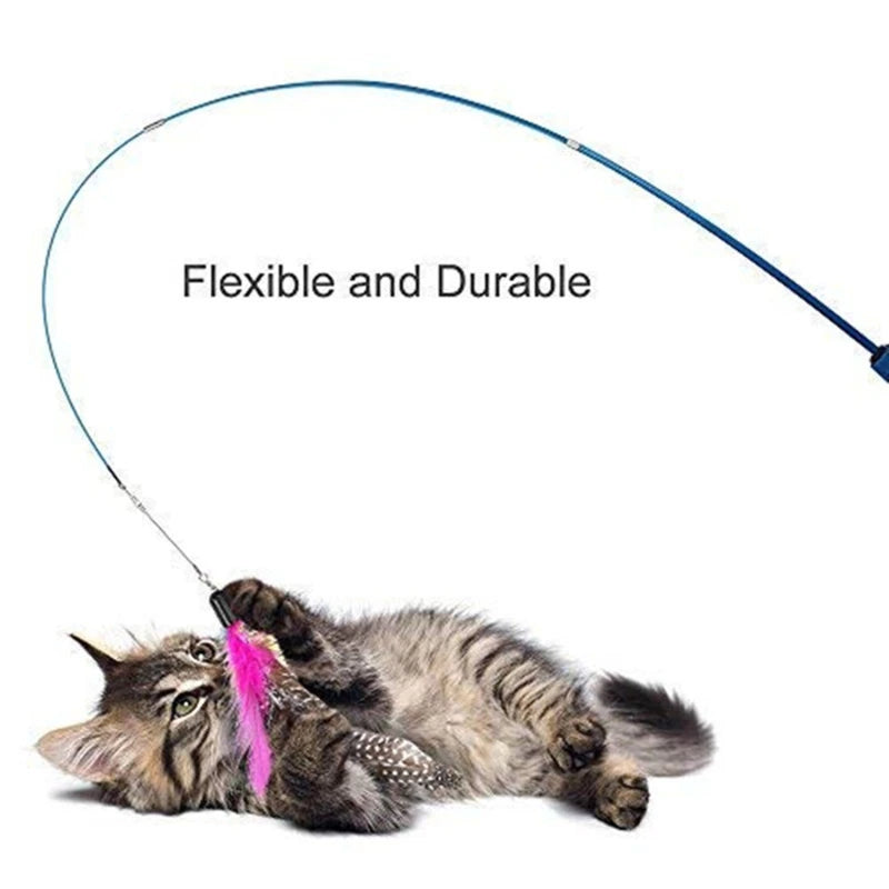 Cat Teaser Wands Three-section Telescopic Wand