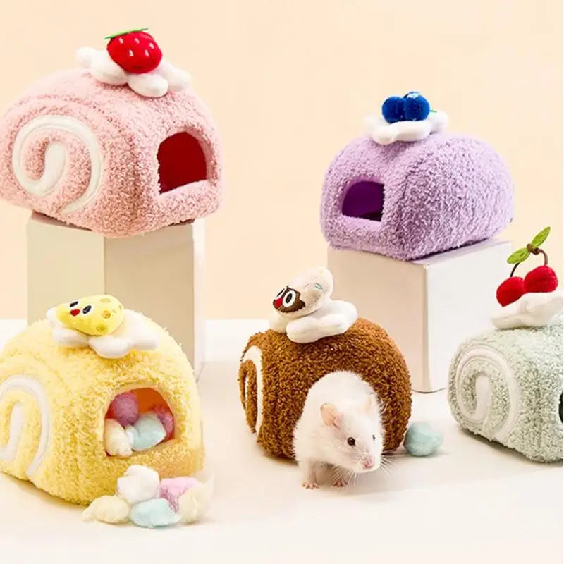Cute Desserts Cake Plush Hamster House