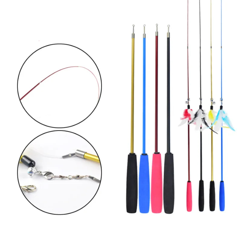 Cat Teaser Wands Three-section Telescopic Wand
