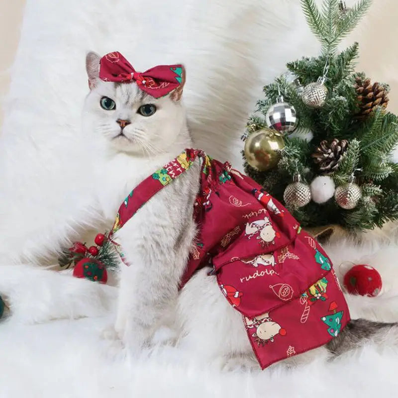Pet Cat Dress Clothes Christmas