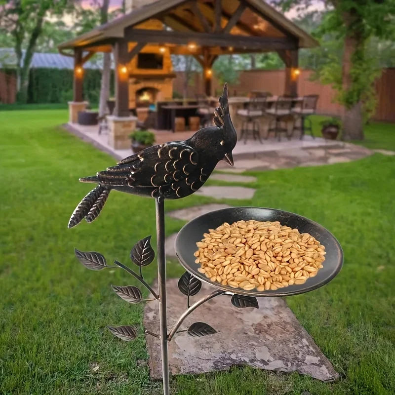 Oriole Bird Feeder Stake
und Feeders, Deep Antique Copper