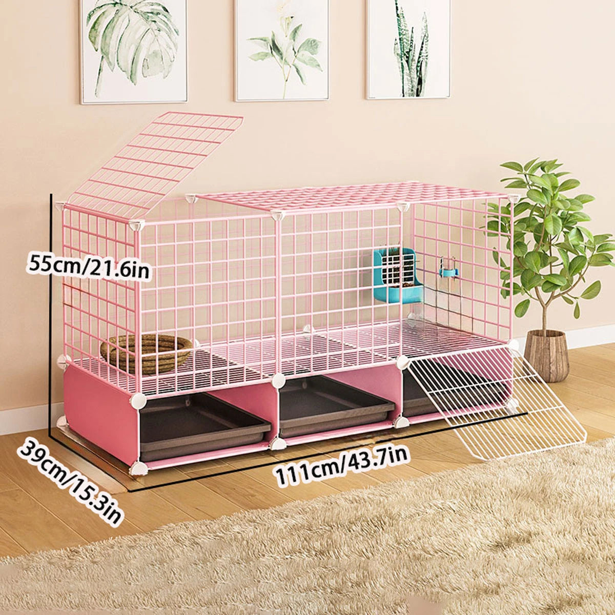 Anti-spray urine rabbit cage