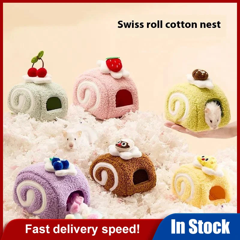 Cute Desserts Cake Plush Hamster House
