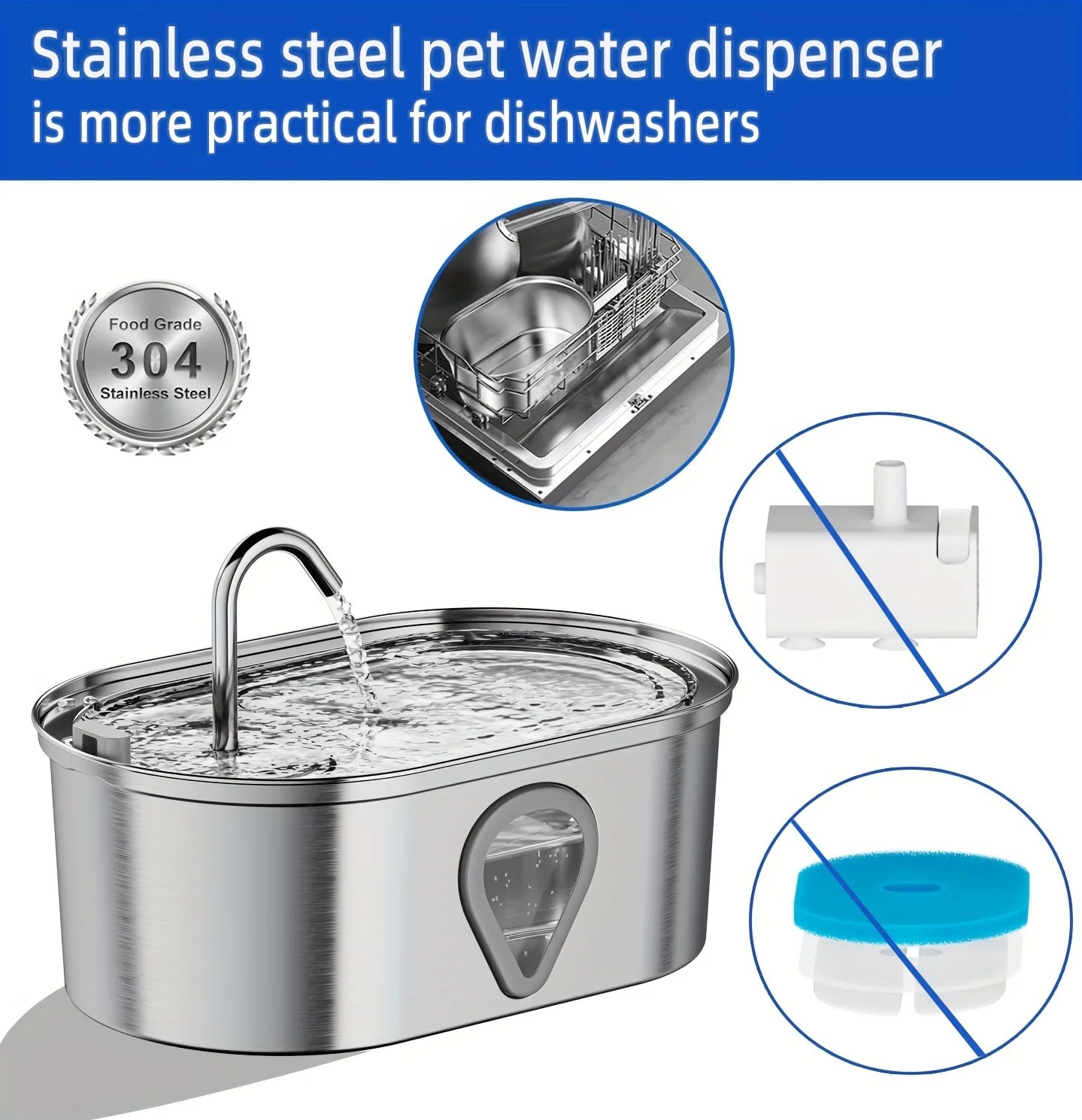 3.5L large capacity pet water dispenser