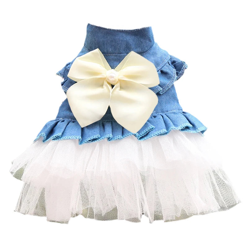 Denim Sphynx Cat Princess Dress