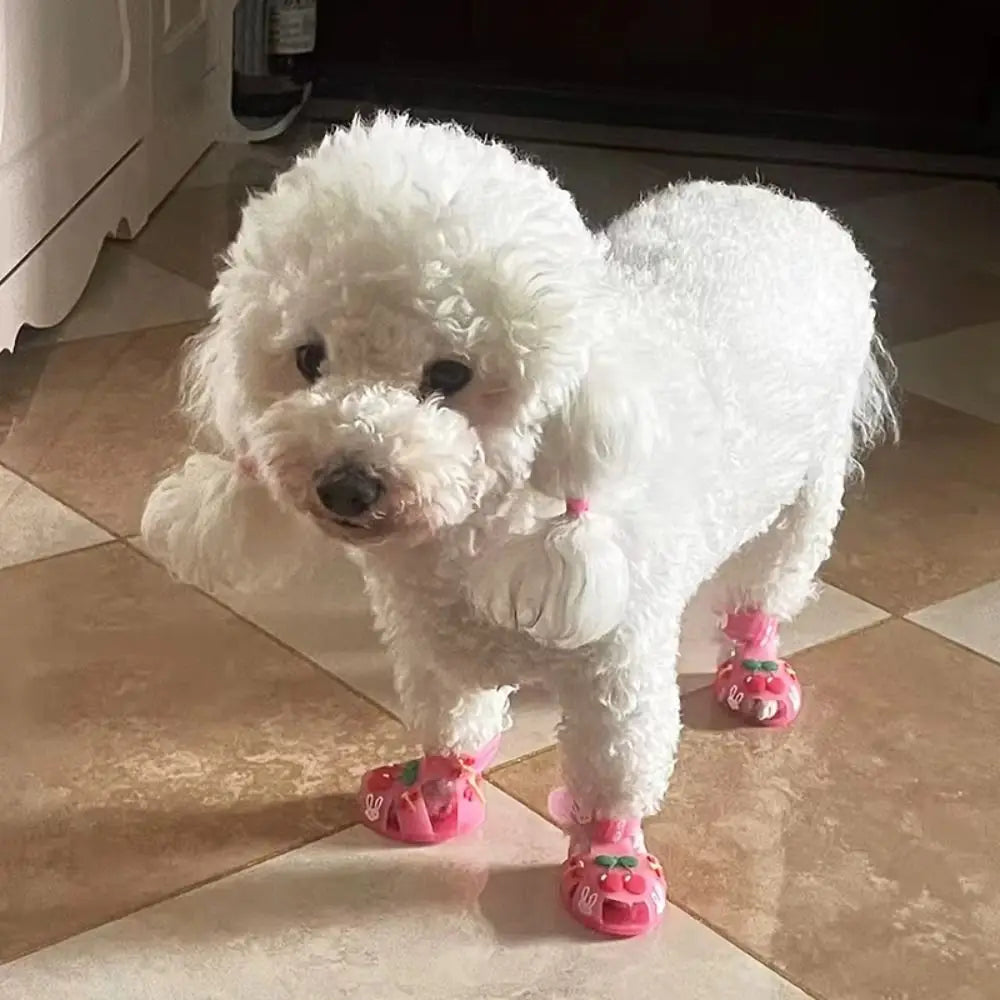 4Pcs/Set Cartoon Dog Summer Jelly Sandals