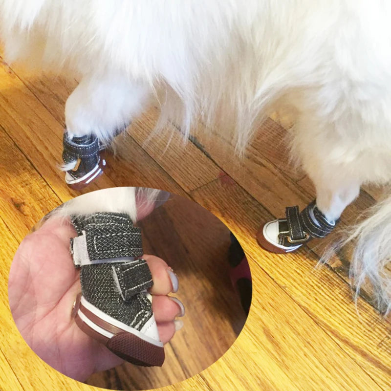 4 Pcs Puppy Pet Dog Anti-slip Shoes